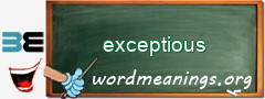 WordMeaning blackboard for exceptious